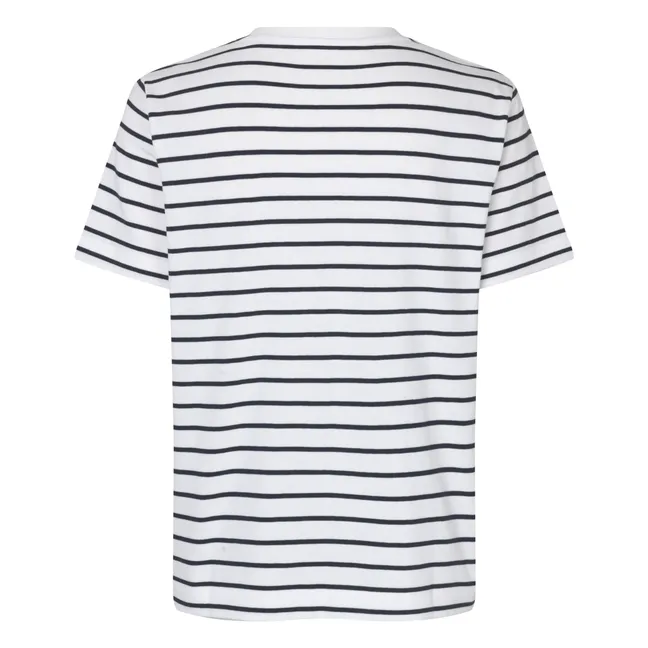 Gestreiftes T-Shirt Camino Bio-Baumwolle | Weiß