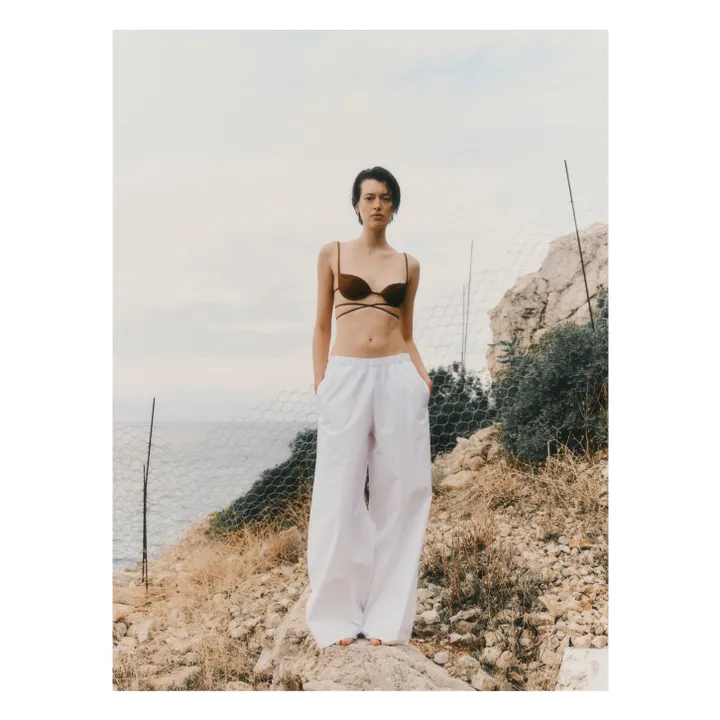 Pantalon Coton Décontracté | Ivoire- Image produit n°1