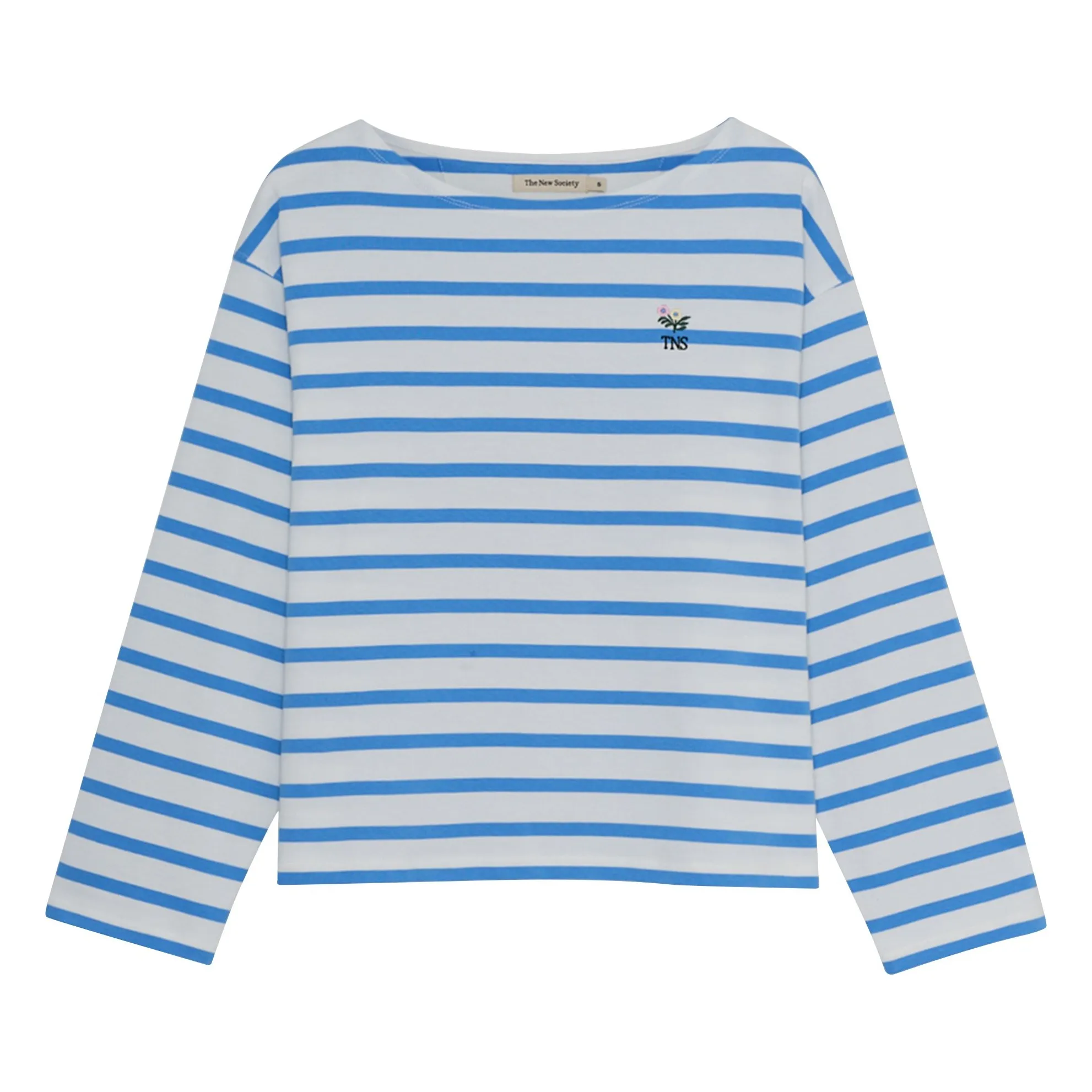 The New Society Blue Burnet Stripes Cotton T-Shirt