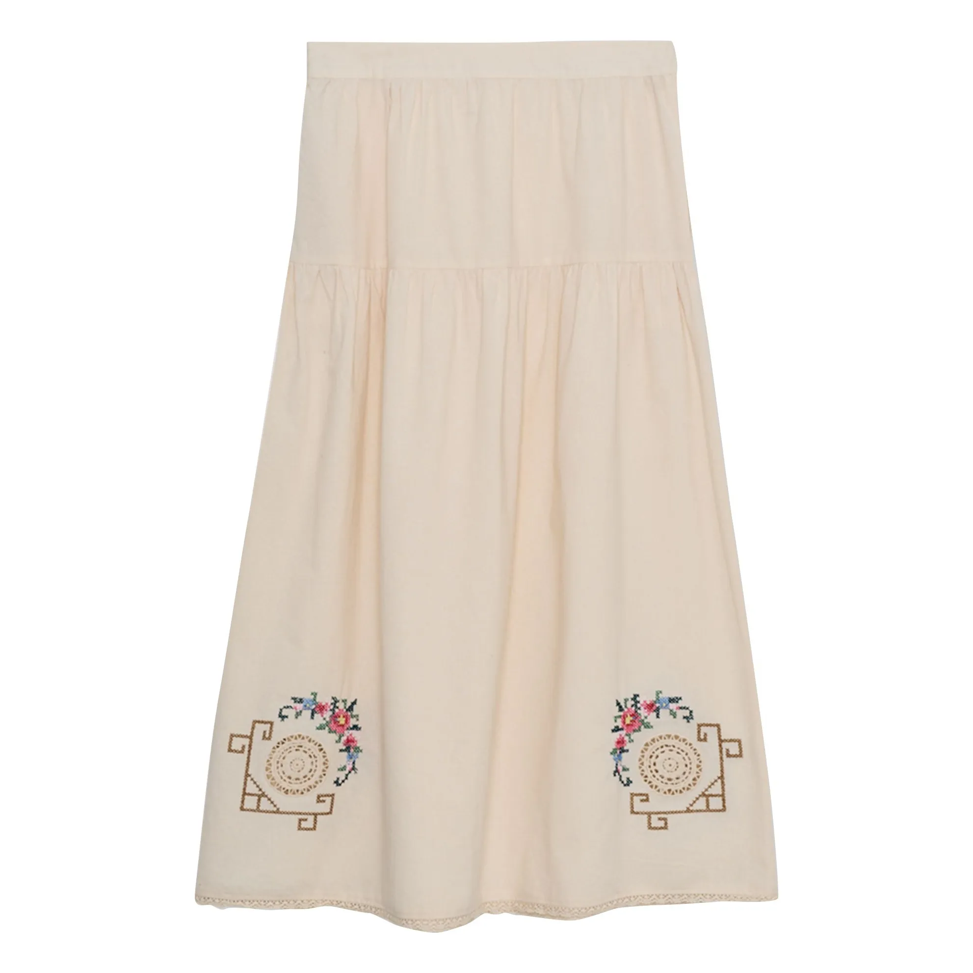 The New Society Ecru Narcise Cotton Skirt