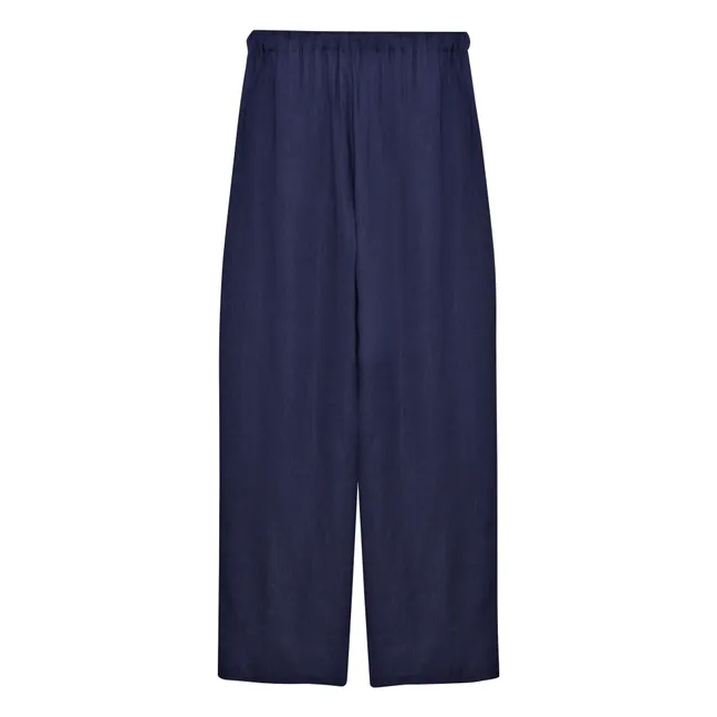 Pantalon Luz Lin | Bleu nuit