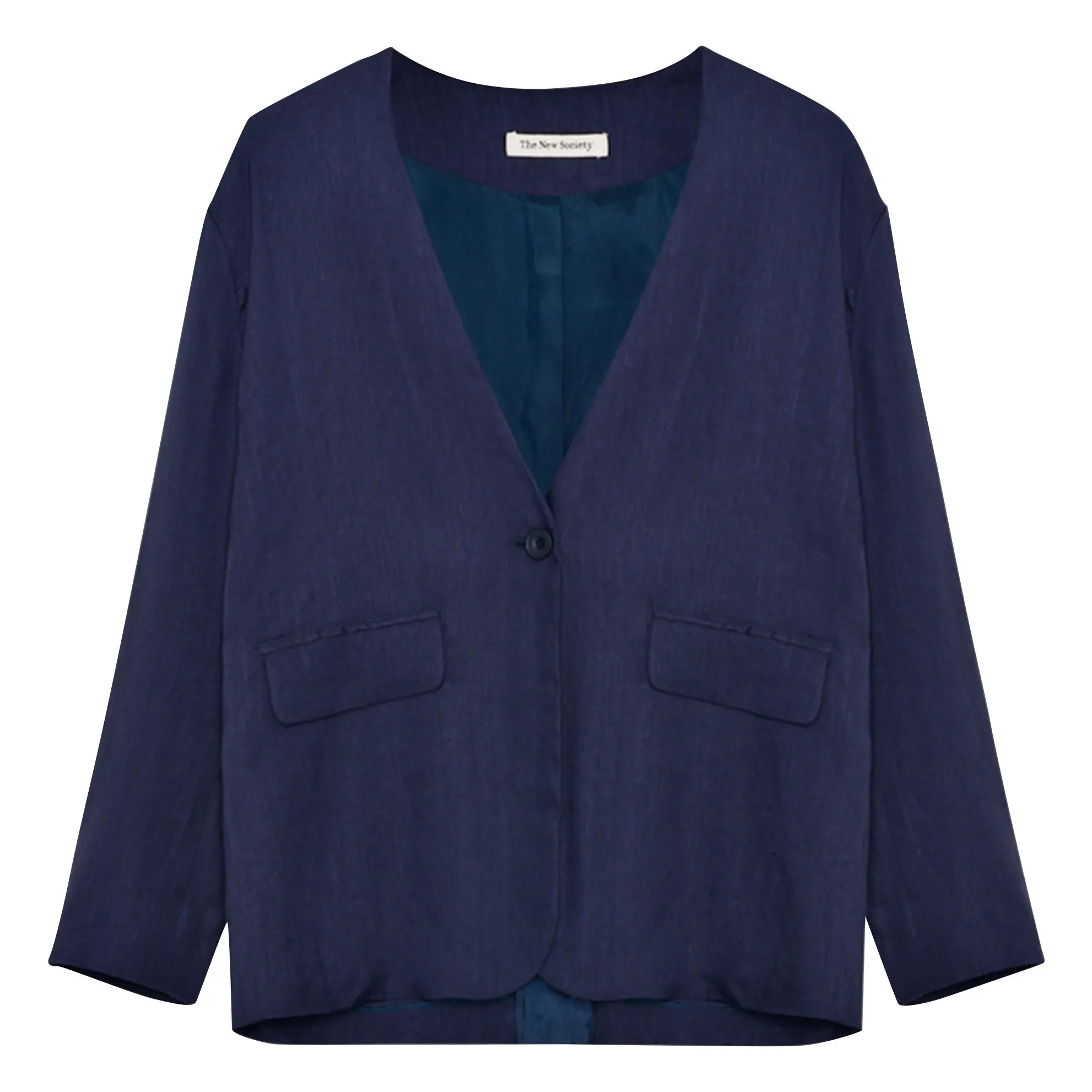The New Society Midnight Blue Blazer Luz Linen