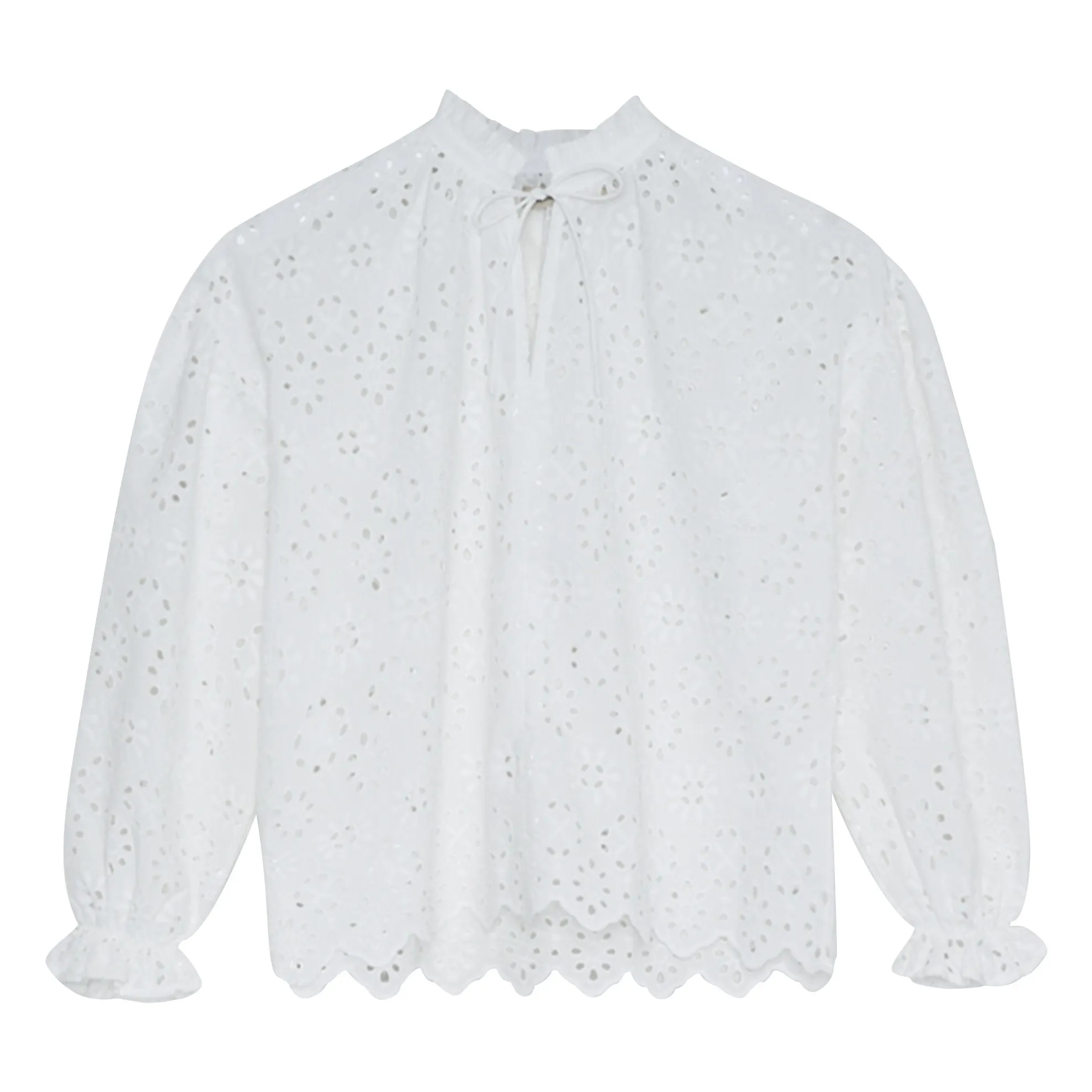 Blouse Broderie Anglaise Sakura | Blanc- Image produit n°0