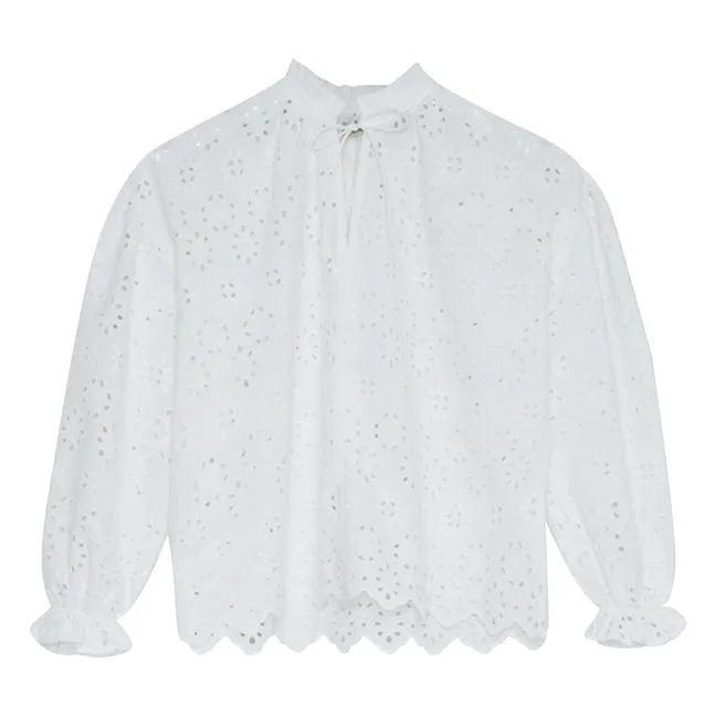 Blouse Broderie Anglaise Sakura | Blanc