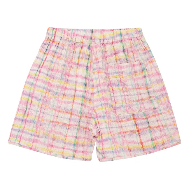 Pantalones cortos de cuadros texturizados | Violeta