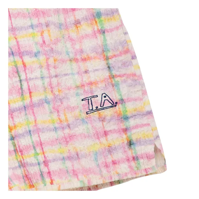 Pantalones cortos de cuadros texturizados | Violeta