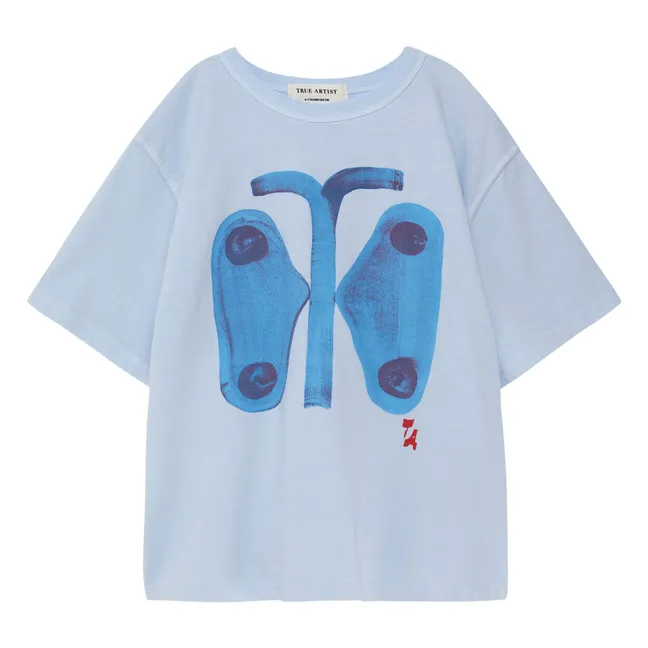 Camiseta mariposa de algodón ecológico | Azul Cielo