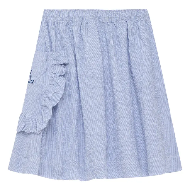 N°7 Falda Seersucker Rayas | Azul