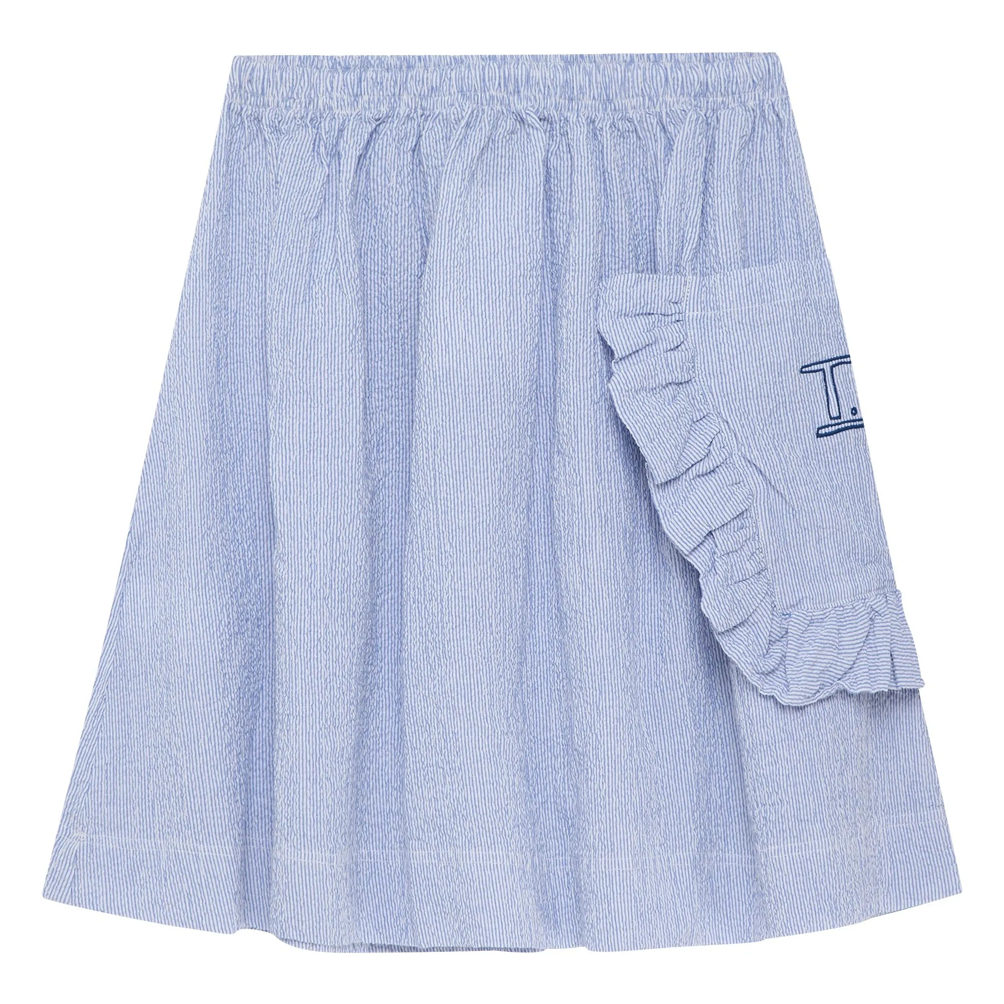 True Artist Blue N°7 Striped Seersucker Skirt