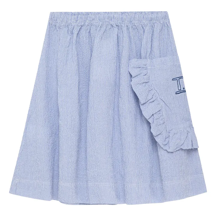 N°7 Falda Seersucker Rayas | Azul- Imagen del producto n°0