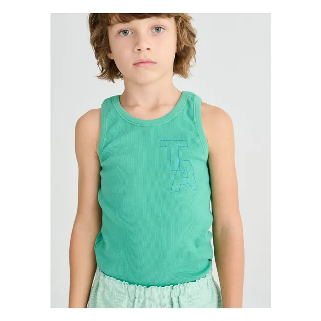 Camiseta de tirantes acanalada N°20 | Verde