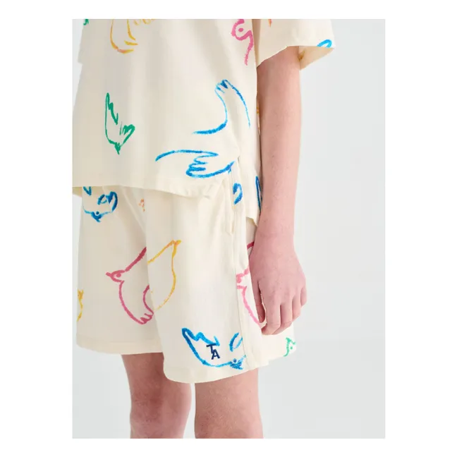 T-shirt Oiseaux Coton Bio | Ecru