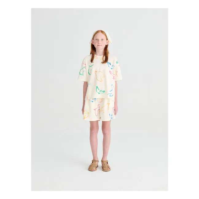 T-shirt Oiseaux Coton Bio | Ecru
