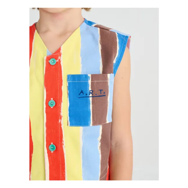 Gilet Sans Manches Rayé | Bleu