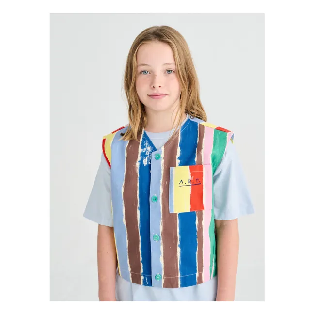 Gilet Sans Manches Rayé | Bleu