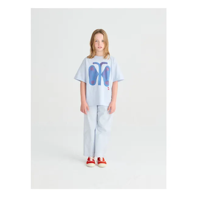 Camiseta mariposa de algodón ecológico | Azul Cielo