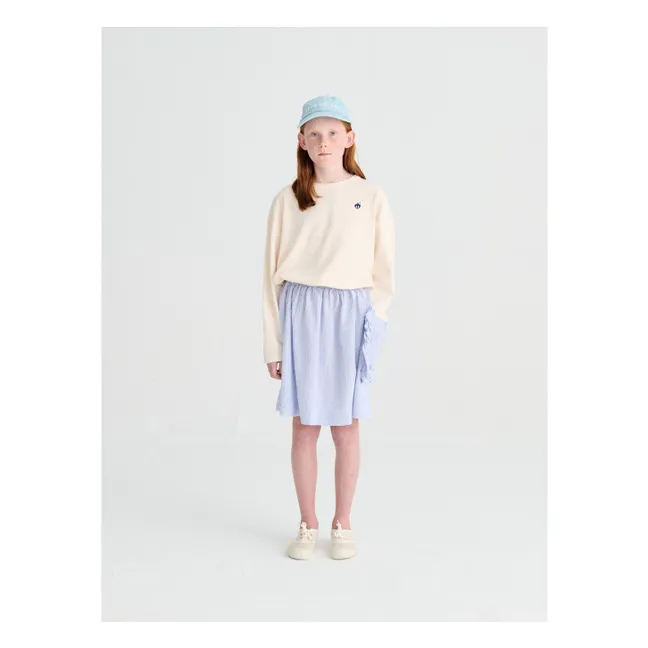 Jupe N°7 Rayée Seersucker | Bleu