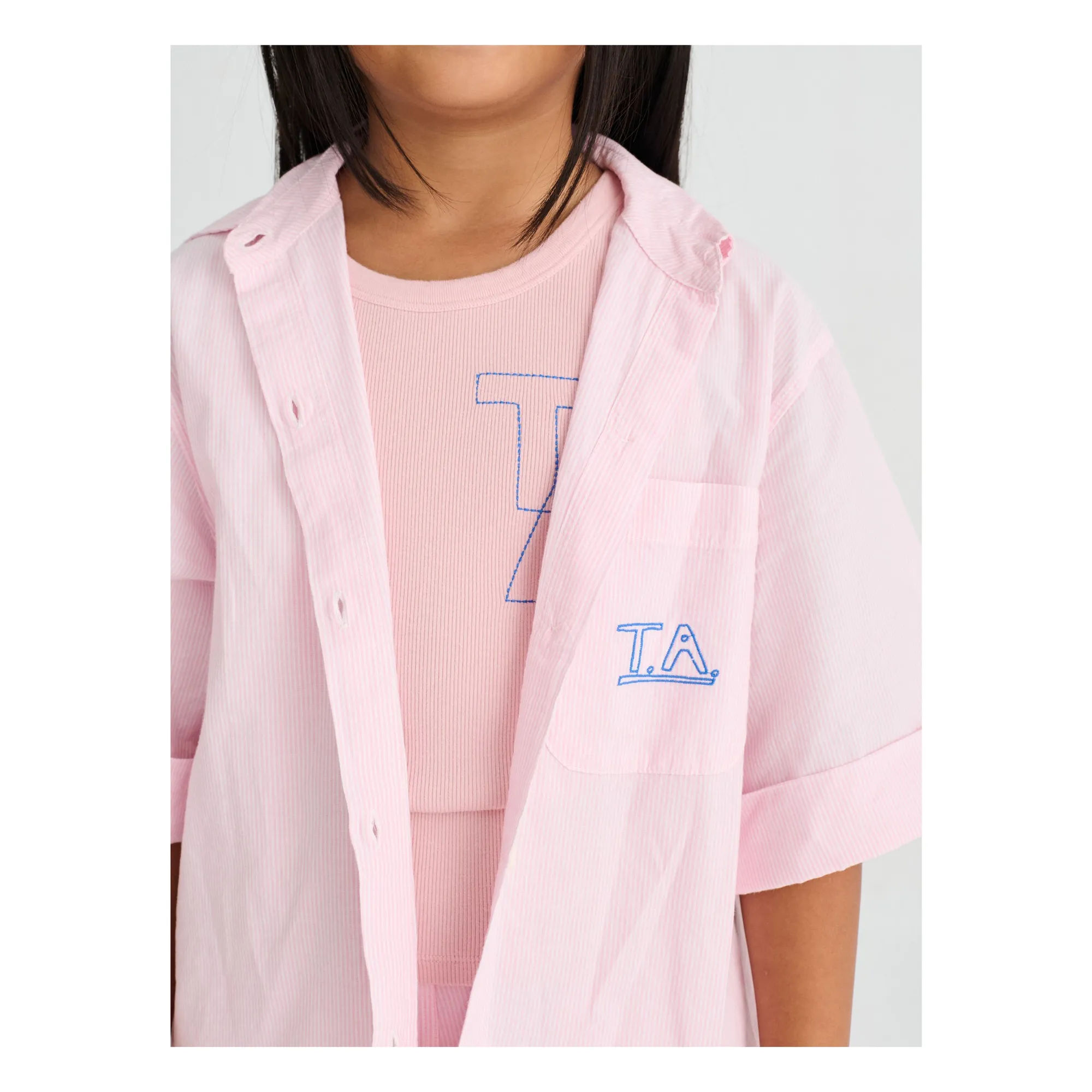 Chemise N°6 Rayée | Rose- Image produit n°5