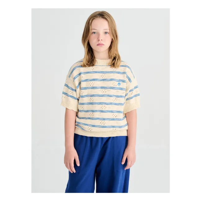 Jogger Texturé N°8 Coton Bio | Bleu