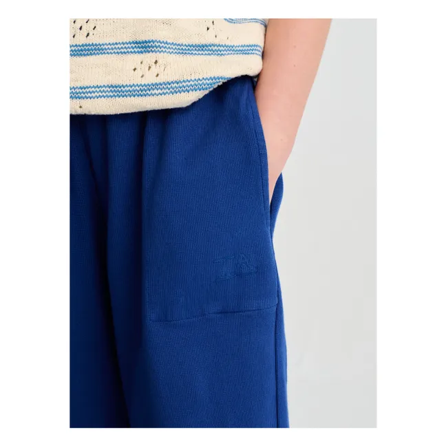 Jogger Texturé N°8 Coton Bio | Bleu