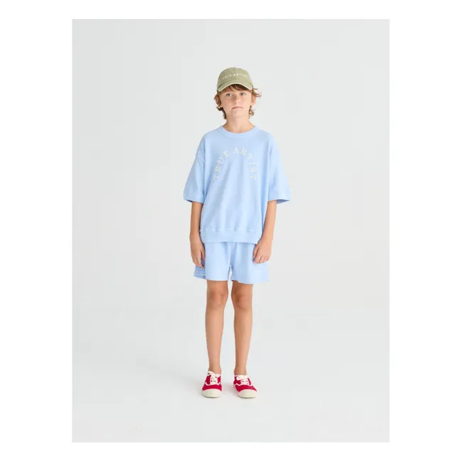 Sweat Manches Courtes N°12 Coton Bio | Bleu ciel