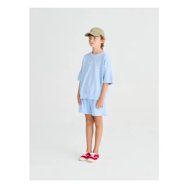 Sweat Manches Courtes N°12 Coton Bio | Bleu ciel