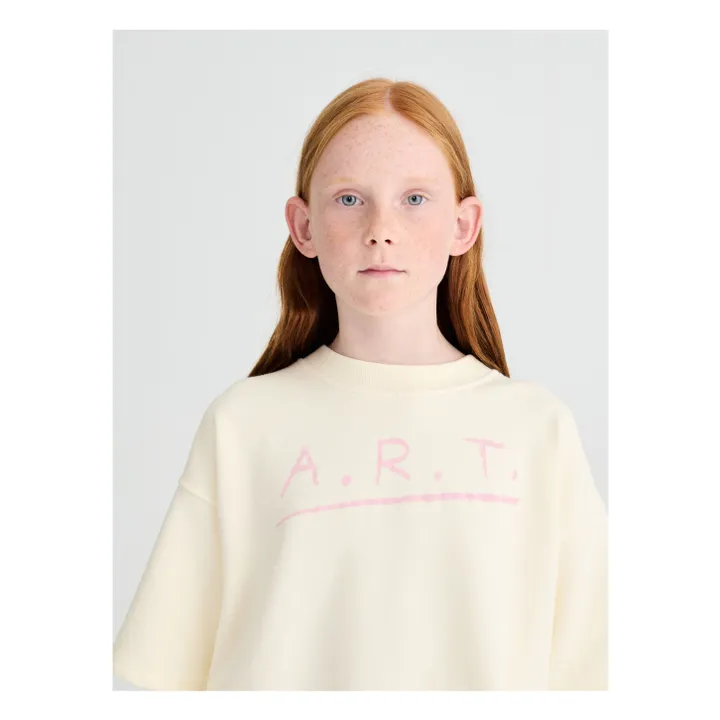 N°13 Sudadera de manga corta de algodón orgánico | Crema- Imagen del producto n°1