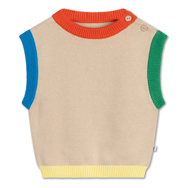 Suéter sin mangas Colorblock | Beige