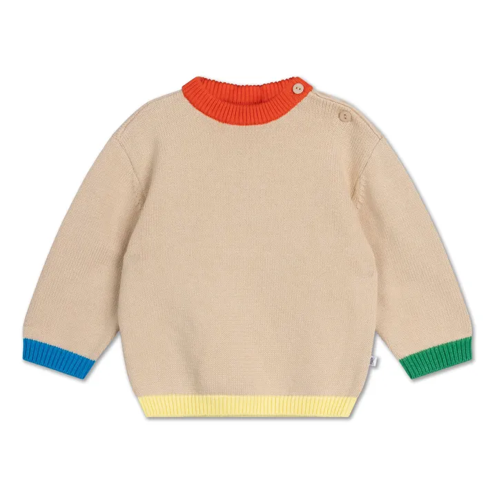 Jersey de punto con bloques de color | Beige- Imagen del producto n°0