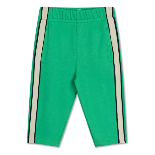 Jogger Large Bandes Coton Bio Bébé | Vert