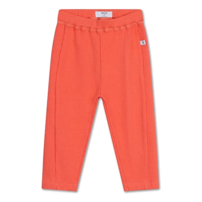 Organic cotton leggings | Coral
