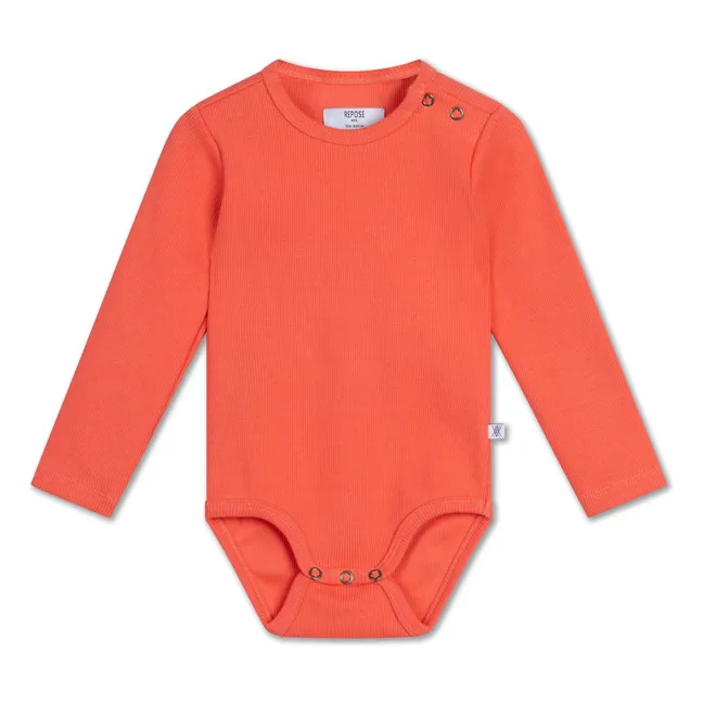Organic cotton bodysuit | Coral