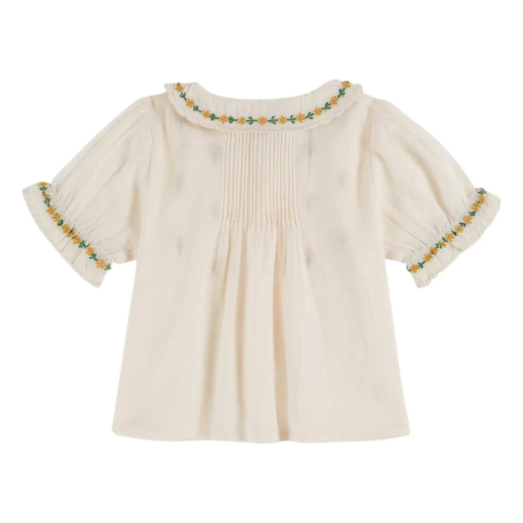 Blouse Brodée Fleurie | Crème- Image produit n°1