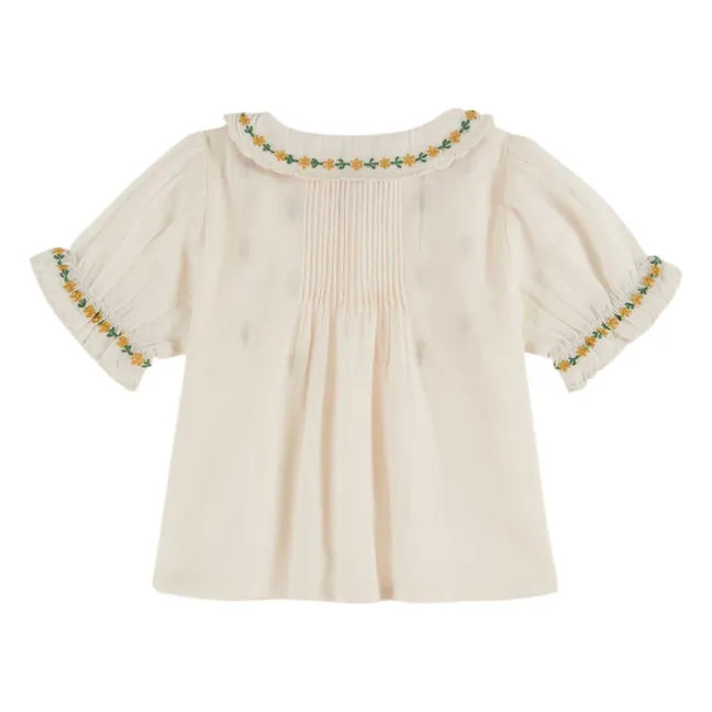 Blouse Brodée Fleurie | Crème