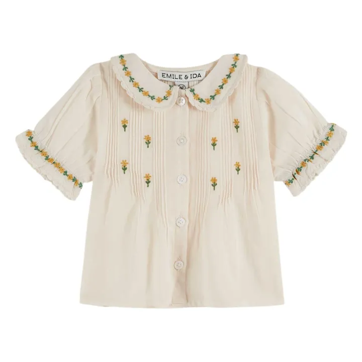 Blusa floral bordada | Crema- Imagen del producto n°0