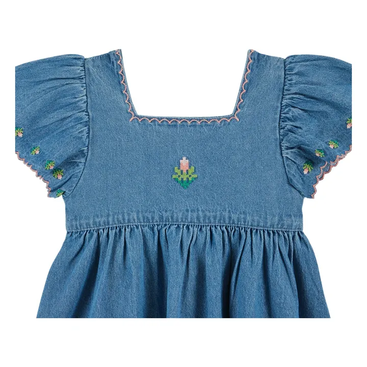 Vestido vaquero bordado | Azul- Imagen del producto n°2