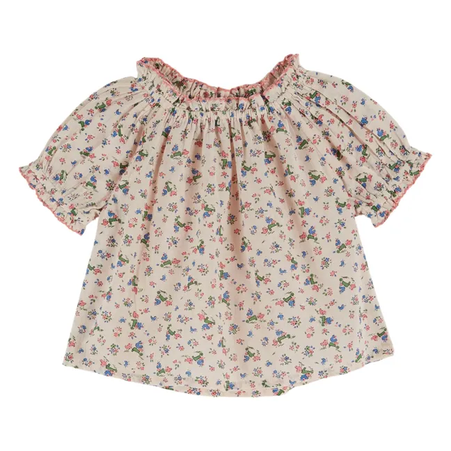 Blouse Bouffante Fleurie | Crème