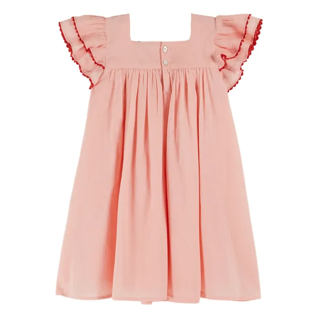 Robe Volants Voile | Rose pâle