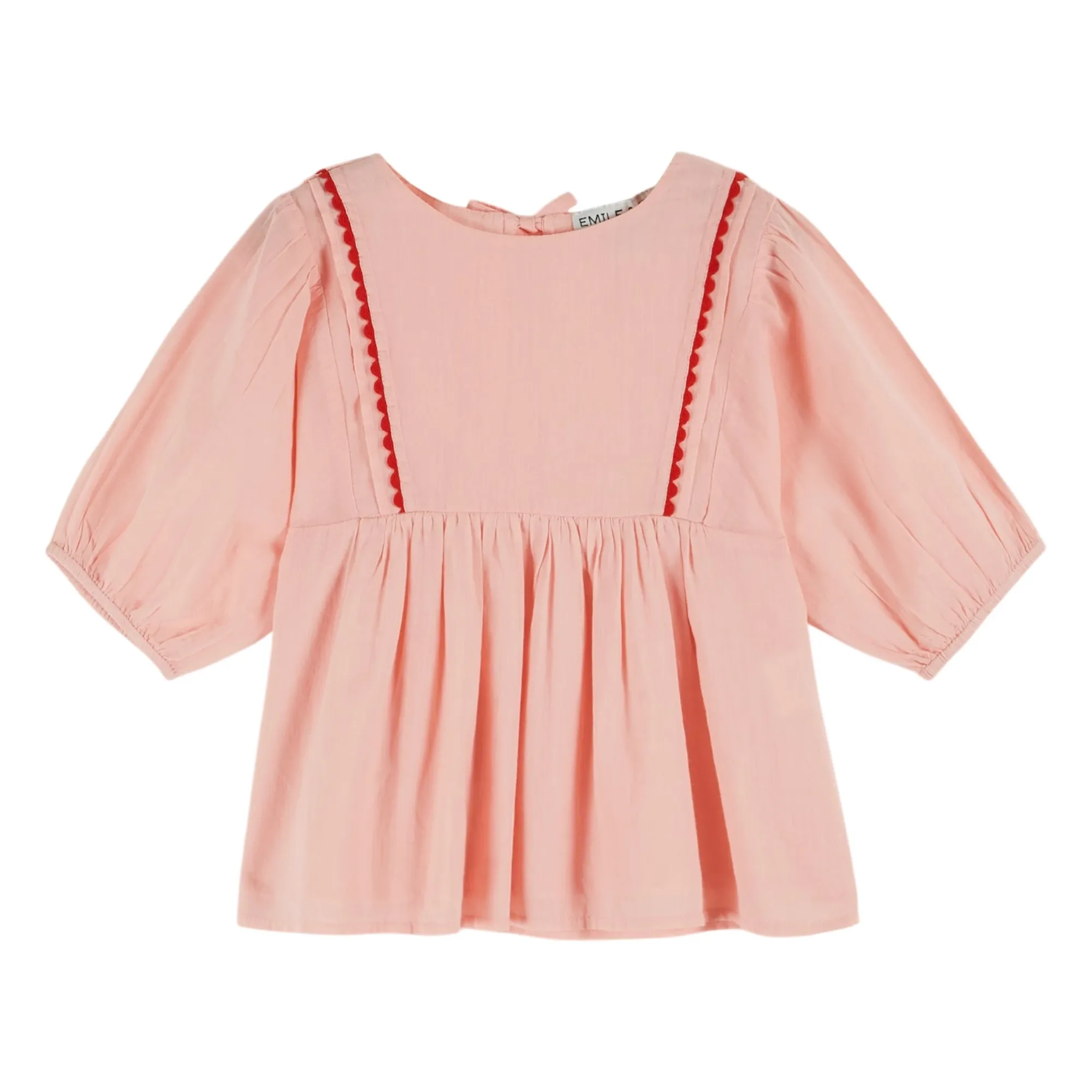 Emile Et Ida Pale Pink Voile Ruffled Blouse