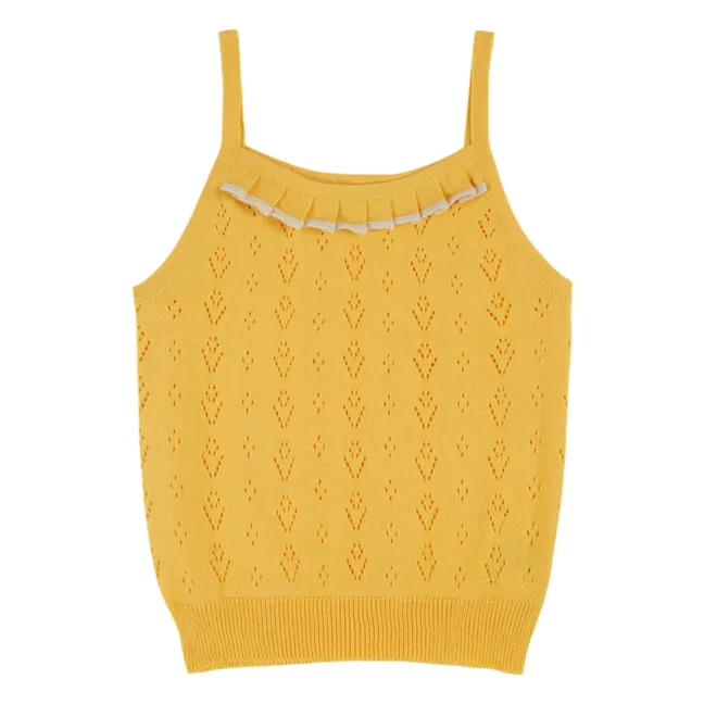 Mesh tank top | Yellow