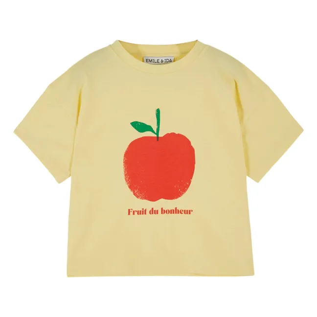 T-shirt Pomme Coton Bio | Jaune pâle