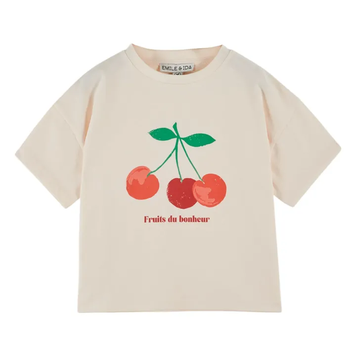 Camiseta de algodón orgánico Cherry | Crema- Imagen del producto n°0