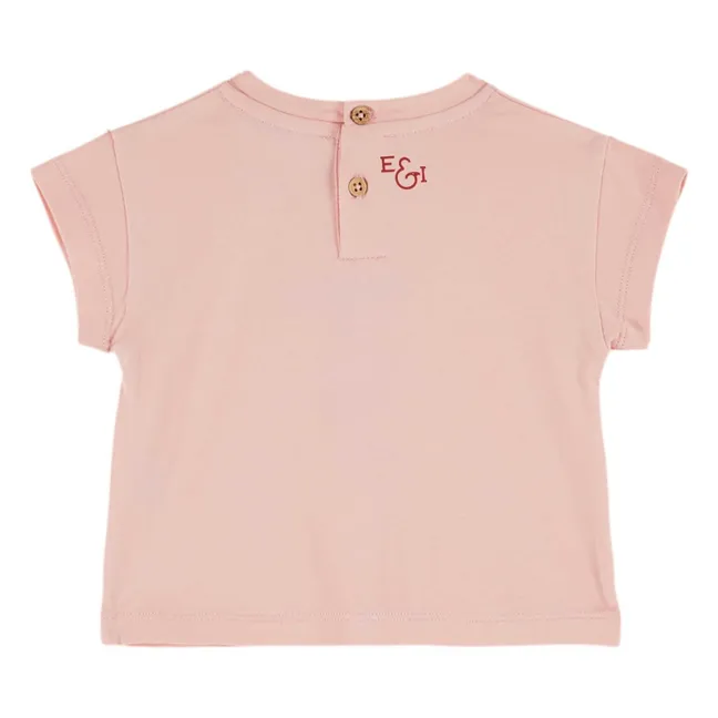 Camiseta de frutas de algodón ecológico | Rosa Pálido