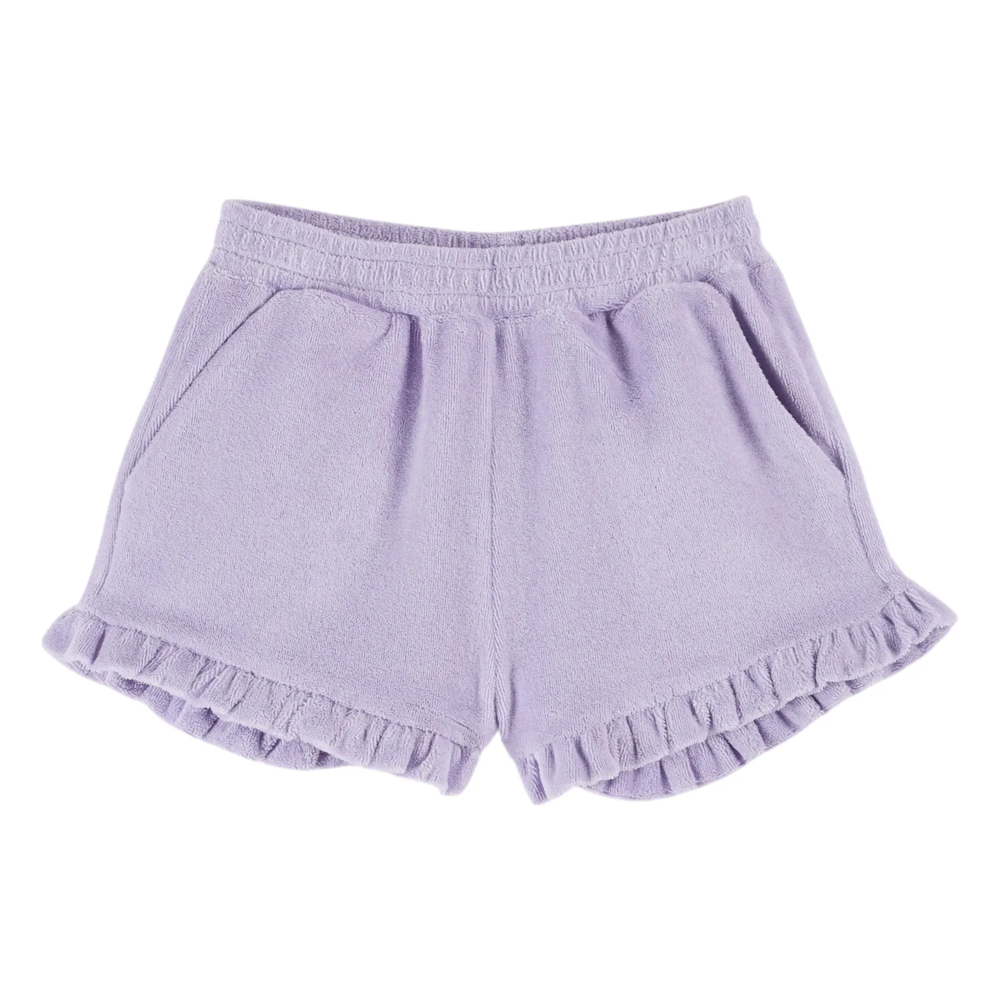 Emile Et Ida Mauve Terry Ruffle Shorts