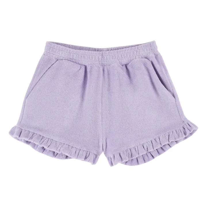 Pantalones cortos de rizo con volantes | Malva- Imagen del producto n°0