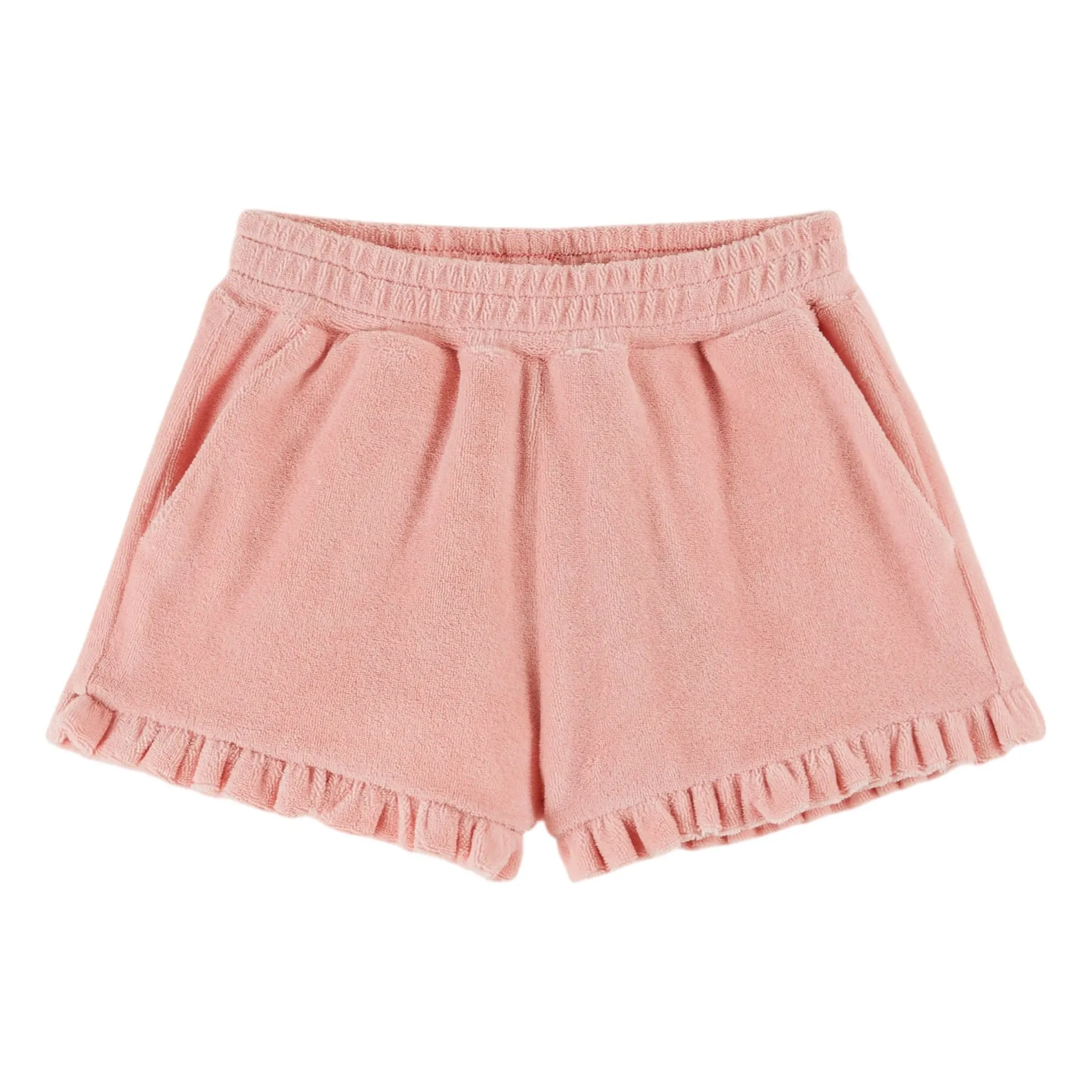 Emile Et Ida Pale Pink Terry Ruffle Shorts