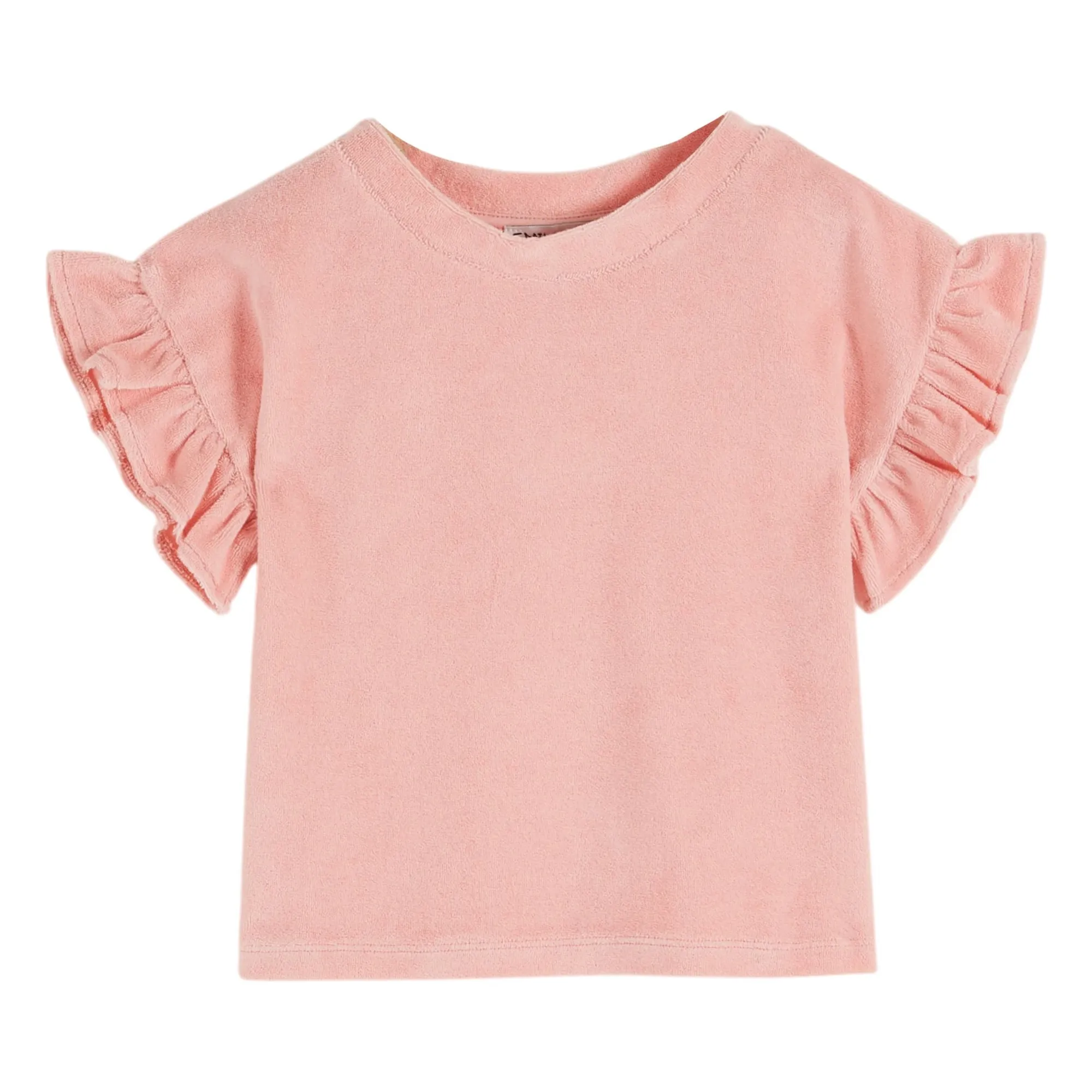 Emile Et Ida Pale Pink Terry Ruffle T-Shirt