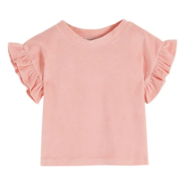 Camiseta Terry Ruffle | Rosa Pálido