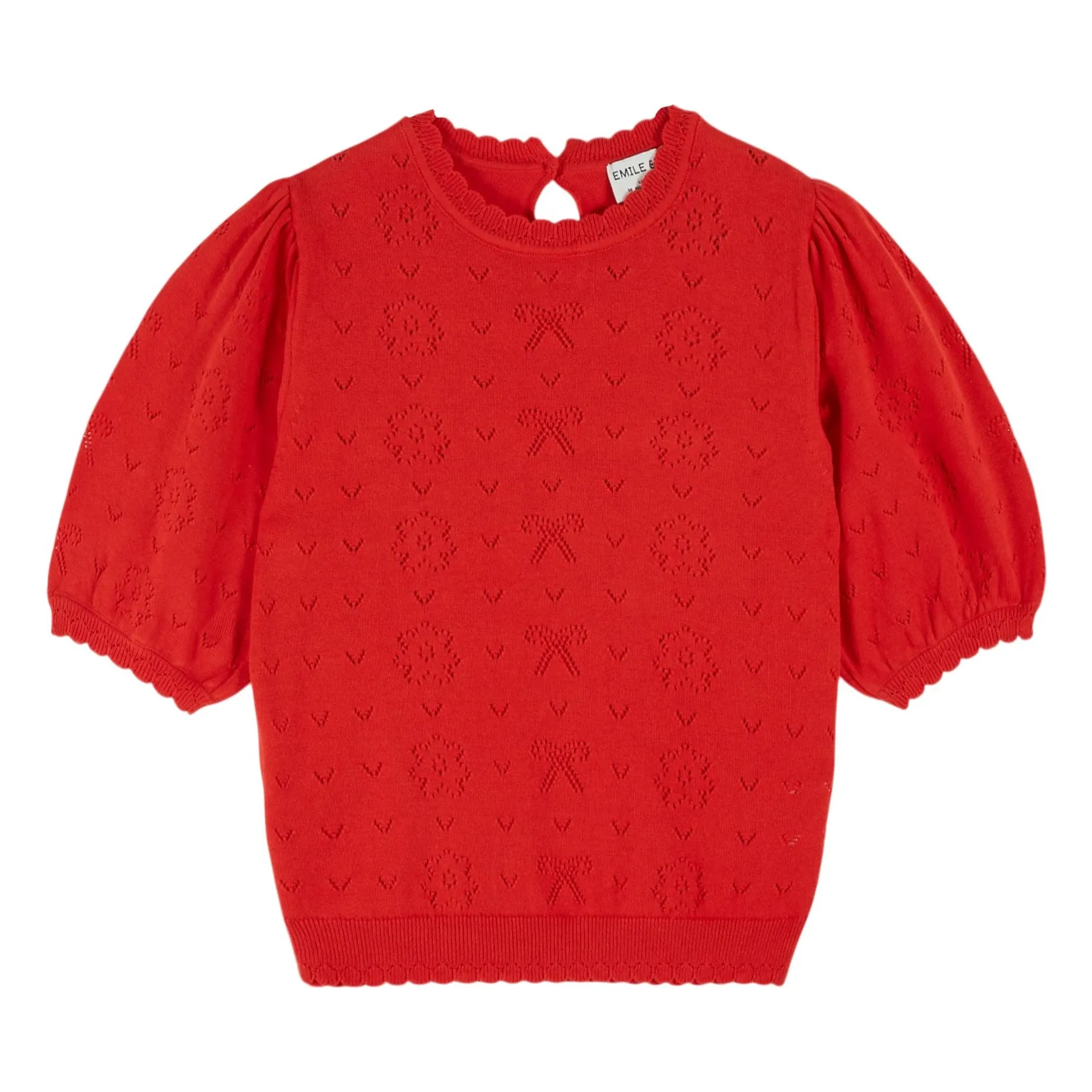 Emile Et Ida Poppy Organic Cotton Knotted Openwork Sweater