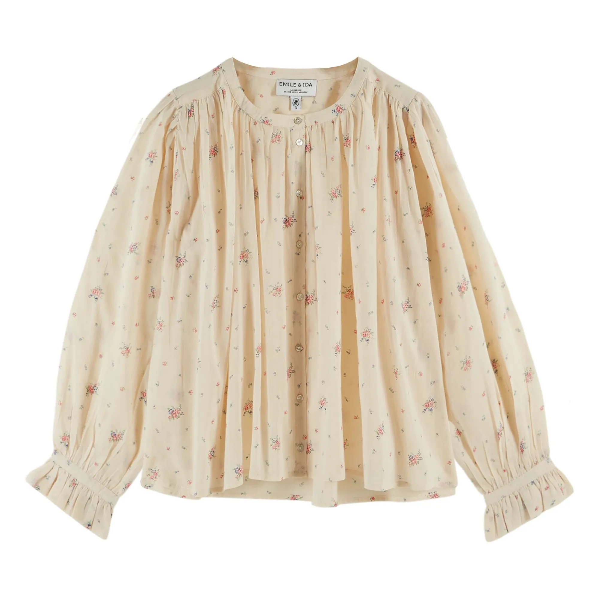 Emile Et Ida Cream Dounia Organic Cotton Blouse